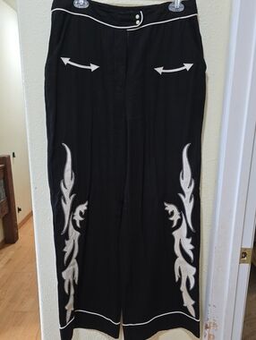 Lucky & Blessed Black Pants with White Trim